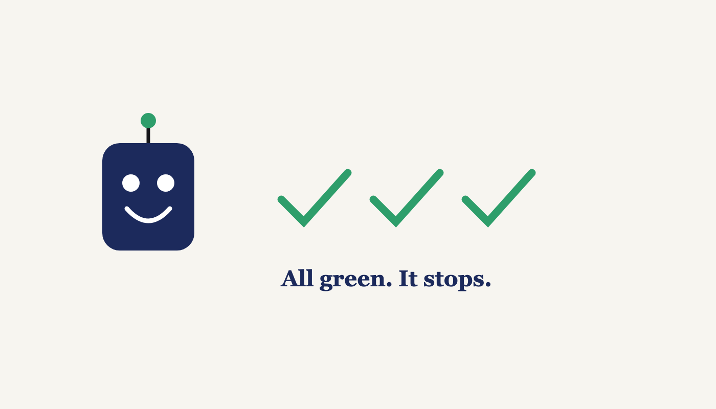 It stops when the tests pass. Not when it feels finished — when the project says so.
